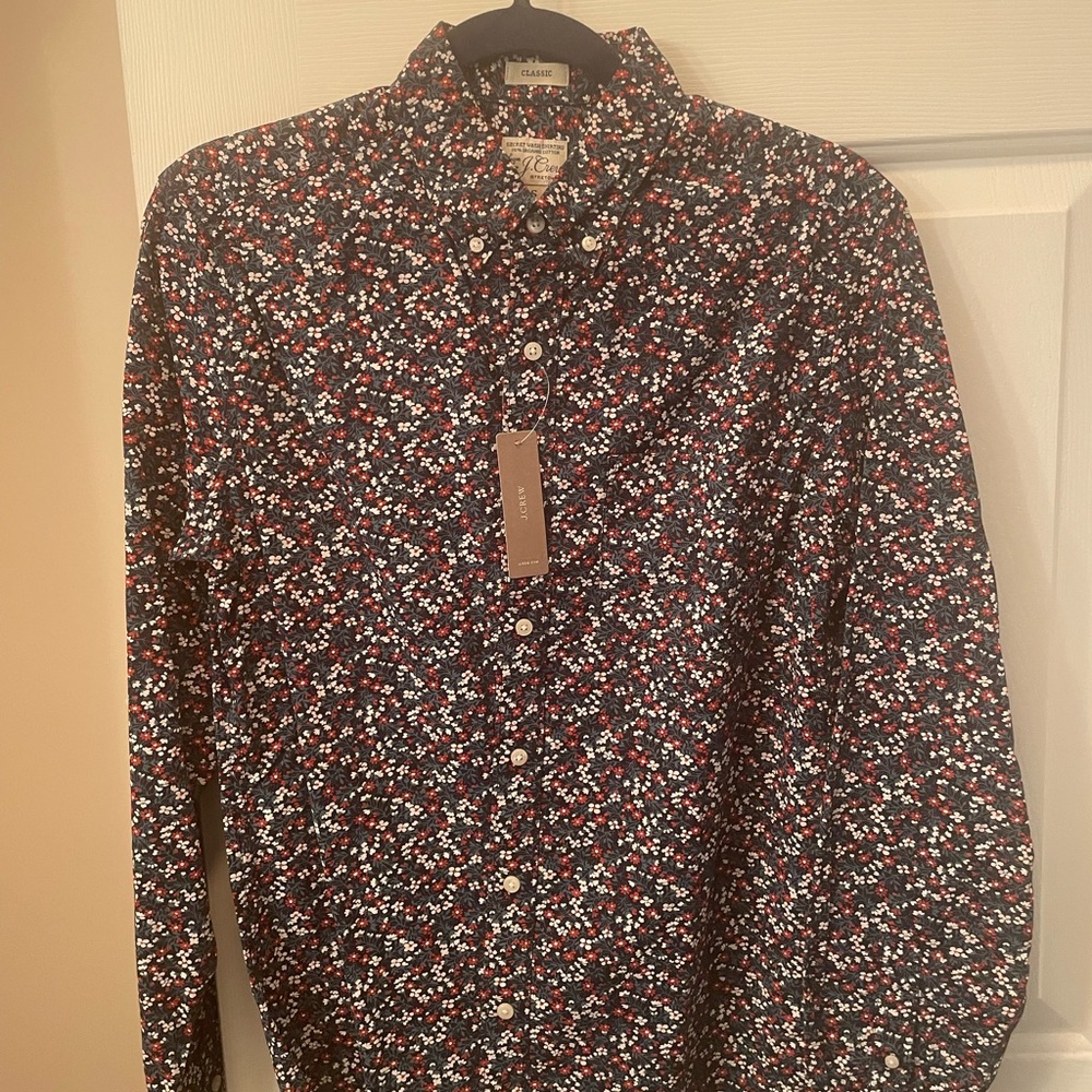 J Crew/J.Crew floral patterned button up shirt sz S/Small classic NEW WITH TAGS